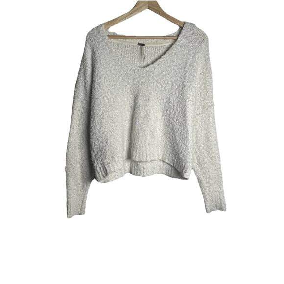 Free People Sweaters - Free People Theo V-Neck Cream Sweater Womens Sz XS Chunky Oversized Cozy Comfort